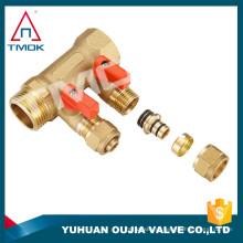 Yuhuan TMOK fornecimento direto da fábrica, latão em dois sentidos / três vias / four way distribuidor de aquecimento / sistema de refrigeração de água segregator